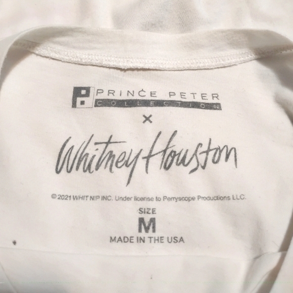 Prince Peter X Whitney Houston |  White T-Shirt | Size Medium - Picture 4 of 5